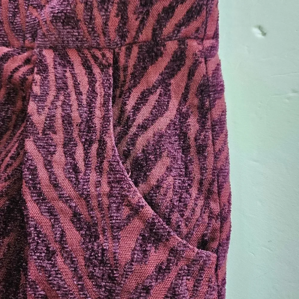 Free People Chenille Zebra Print Drop Waist Pleated Mini Dress in Mulberry 6